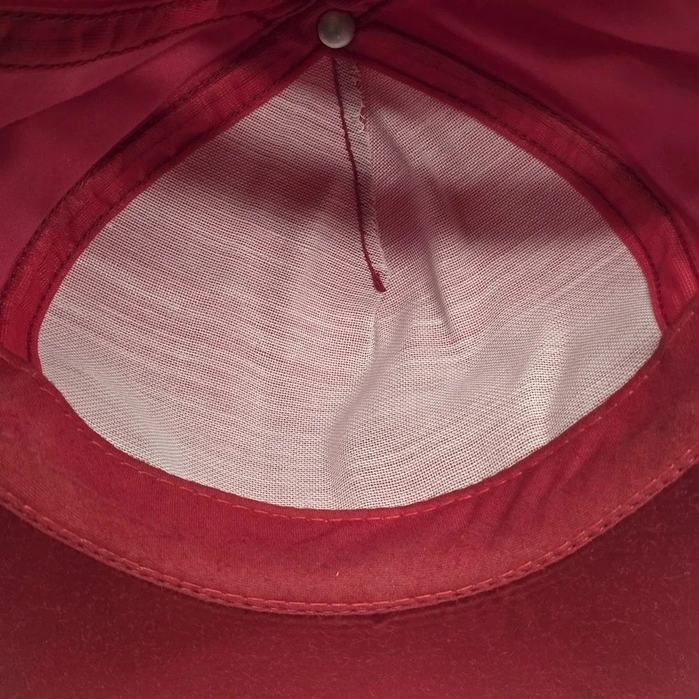 Vintage Smirnoff Vodka Red Satin Snapback Cap Hat Made In USA